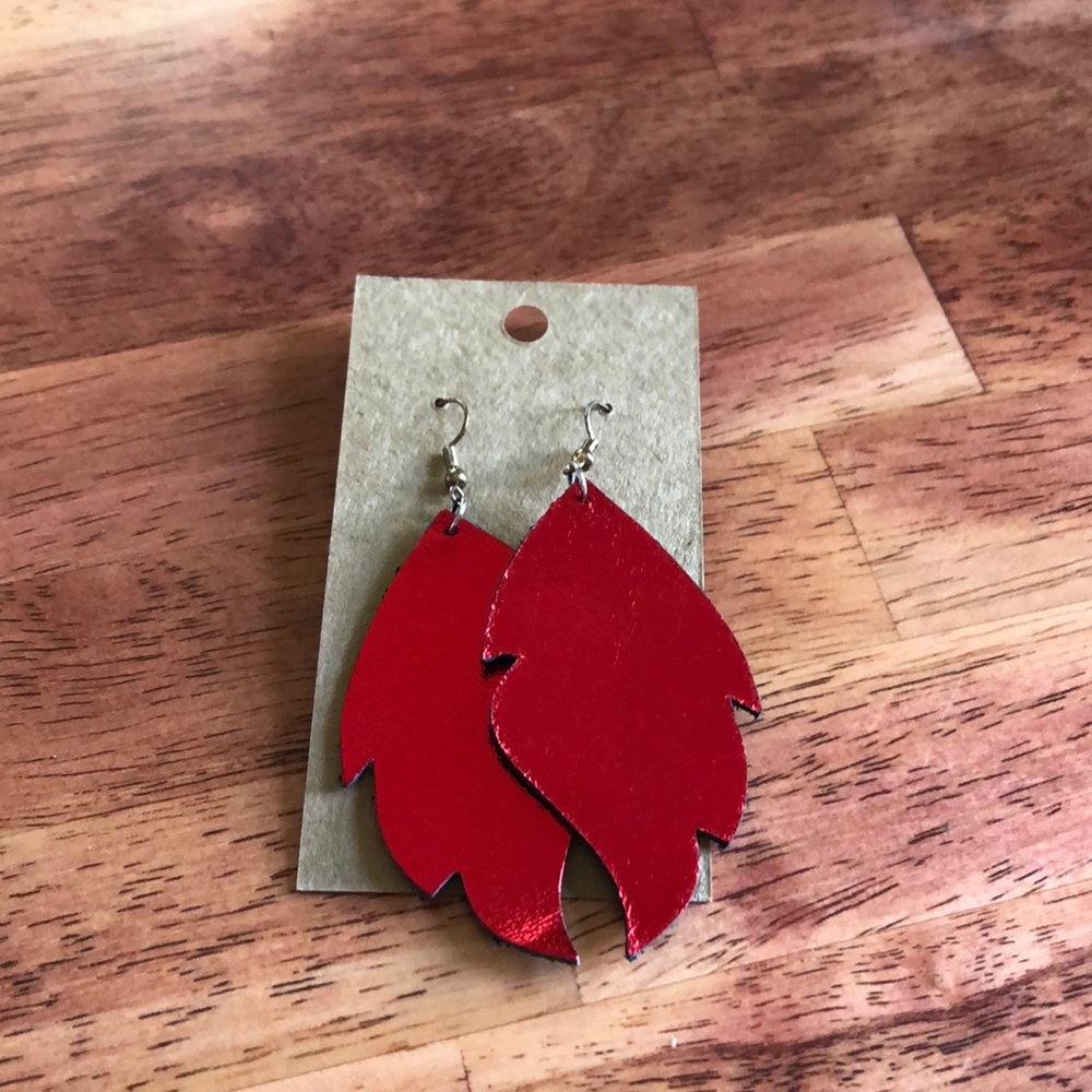 Feather Leather Earrings